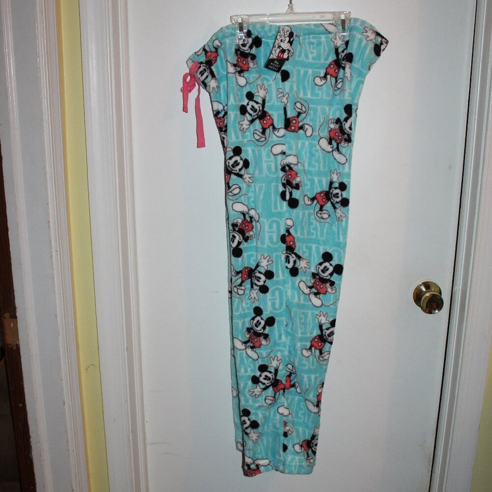 Disney Mickey Mouse Woman's Soft Plush Pajama Pant Size Large- New - Picture 1 of 3